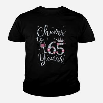 Womens Cheers To 65 Years 1954 65Th Birthday Gift Tee For Womens Youth T-shirt | Crazezy UK