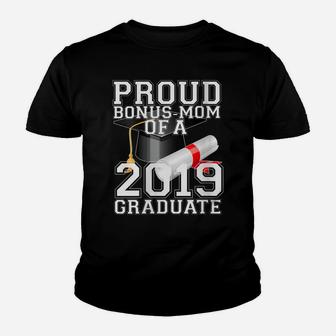 Womens Class Of 2019 Proud Bonus Mom Matching Graduation Varsity Youth T-shirt | Crazezy