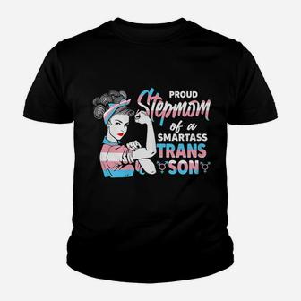 Womens Cool Proud Unbreakable Trans Step Mom Pride Lgbt Awareness Youth T-shirt | Crazezy
