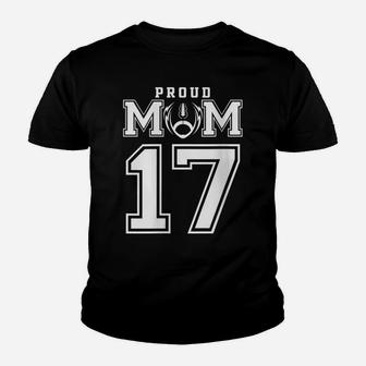Womens Custom Proud Football Mom Number 17 Personalized For Women Youth T-shirt | Crazezy