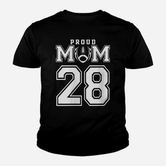 Womens Custom Proud Football Mom Number 28 Personalized For Women Youth T-shirt | Crazezy