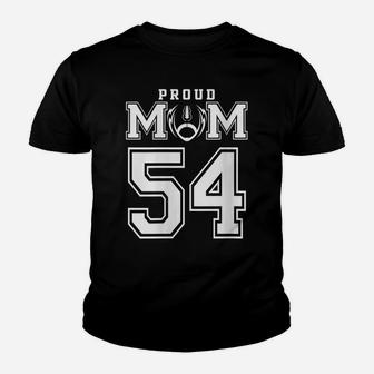 Womens Custom Proud Football Mom Number 54 Personalized For Women Youth T-shirt | Crazezy