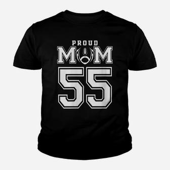 Womens Custom Proud Football Mom Number 55 Personalized For Women Youth T-shirt | Crazezy