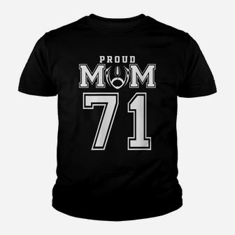 Womens Custom Proud Football Mom Number 71 Personalized For Women Youth T-shirt | Crazezy