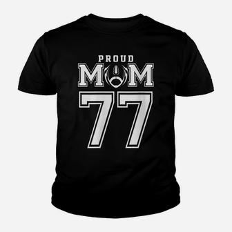 Womens Custom Proud Football Mom Number 77 Personalized For Women Youth T-shirt | Crazezy DE