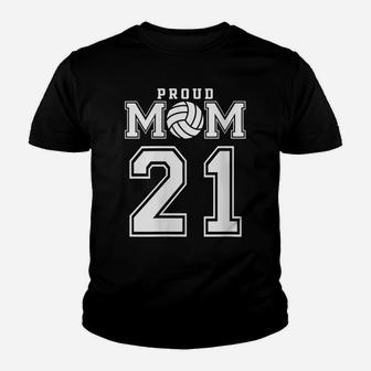 Womens Custom Proud Volleyball Mom Number 21 Personalized Women Youth T-shirt | Crazezy AU
