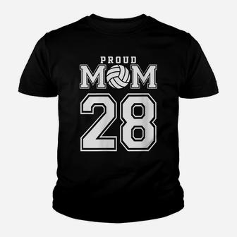 Womens Custom Proud Volleyball Mom Number 28 Personalized Women Youth T-shirt | Crazezy