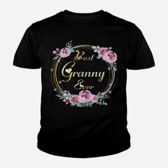 Womens Cute Best Granny Ever Costume Mothers Day Gift Floral Youth T-shirt | Crazezy UK