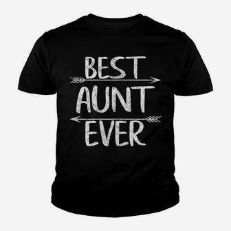 Womens Cute Mother's Day Funny Auntie Gift Best Aunt Ever Youth T-shirt | Crazezy