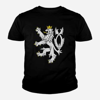 Womens Czech Republic Coat Of Arms Shirt Bohemian Lion Symbol Youth T-shirt | Crazezy