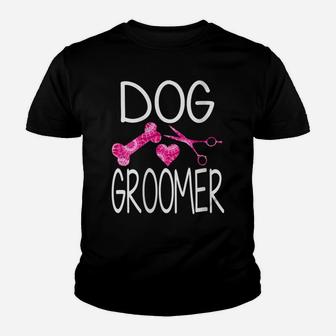 Womens Dog Groomer Cute Animal Pet Grooming Job Shears Scissors Tee Youth T-shirt | Crazezy DE