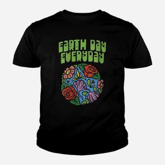 Womens Earth Day Everyday Shirt Planet Flower Pro Environment Gift Youth T-shirt | Crazezy