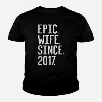 Womens Epic Wife Since 2017, 3Rd Wedding Anniversary Gift For Her Youth T-shirt | Crazezy