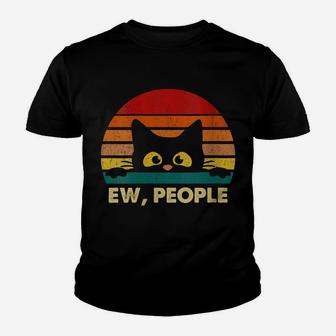 Womens Ew, People Vintage Black Cat Lover, Retro Style Cats Gift Youth T-shirt | Crazezy AU
