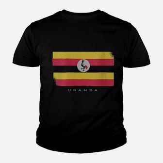 Womens Flag Of Uganda Grunge Distressed Design Youth T-shirt - Monsterry UK