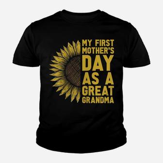 Womens Flower And My First Mother's Day As Great Grandma Youth T-shirt | Crazezy AU