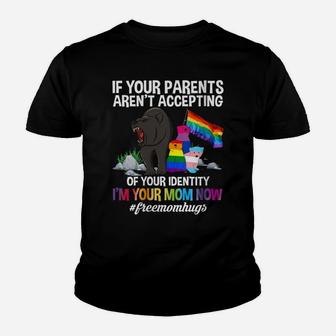 Womens Free Mom Hugs Proud Mama Bear Lgbt Gay Pride Lgbtq Parade Youth T-shirt | Crazezy