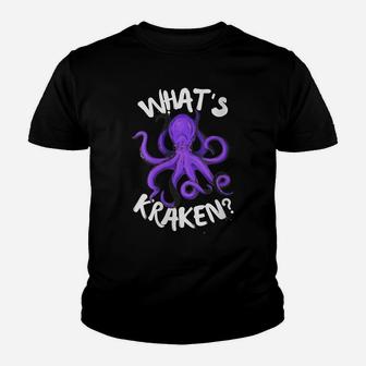 Womens Funny Giant Octopus What's Kraken Sea Ocean Monster Graphic Youth T-shirt | Crazezy UK