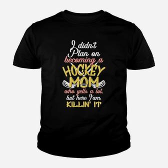 Womens Funny Hockey Mom Gift Proud Ice Hockey Player Mom Youth T-shirt | Crazezy AU