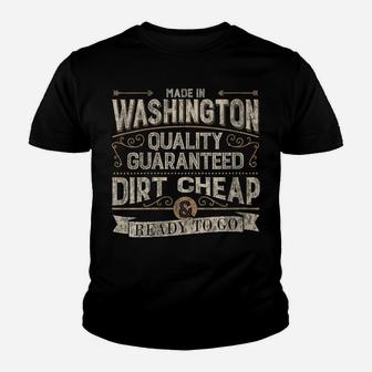 Womens Funny Made In Washington Retro Vintage Style Home State Youth T-shirt | Crazezy UK