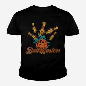 Womens Funny Retro Bowling Team Name Ball Busters League Night Youth T-shirt | Crazezy CA