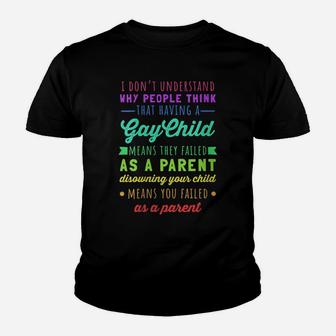 Womens Gay Pride - Proud Parent Mom Dad Parenting Quote Youth T-shirt | Crazezy CA