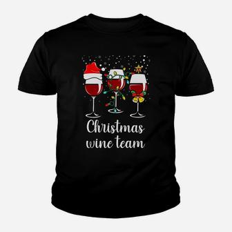 Womens Glass Wine Drinking Gift Funny Holiday Christmas Wine Team Youth T-shirt | Crazezy CA