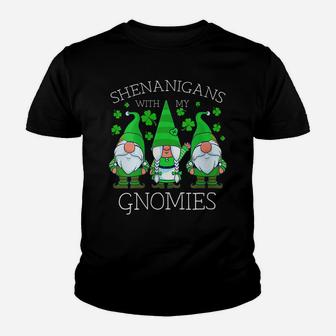 Womens Gnome St Patricks Day Shenanigans Gnomies Shamrock Gnomes Youth T-shirt | Crazezy