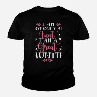 Womens Great Auntie Mothers Day Gifts Christmas Youth T-shirt | Crazezy