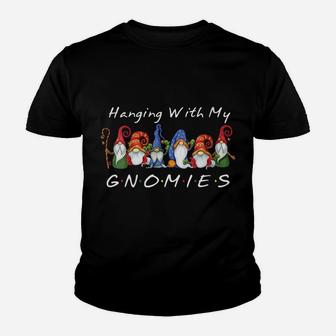Womens Hanging With My Gnomies Funny Friend Gnome Christmas Lovers Youth T-shirt | Crazezy DE