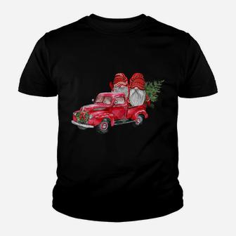 Womens Hanging With Red Gnomies Santa Gnome Christmas Car Youth T-shirt | Crazezy