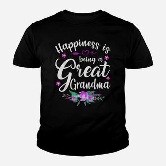 Womens Happiness Is Being A Great Grandma Mother's Day Gift Youth T-shirt | Crazezy DE