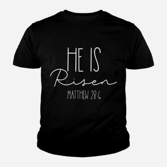 Womens He Is Risen Easter Gift For Catholic Christian Best Friend Youth T-shirt | Crazezy DE