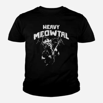 Womens Heavy Meowtal - Cat Lover Gifts - Heavy Metal Music Gift Youth T-shirt | Crazezy