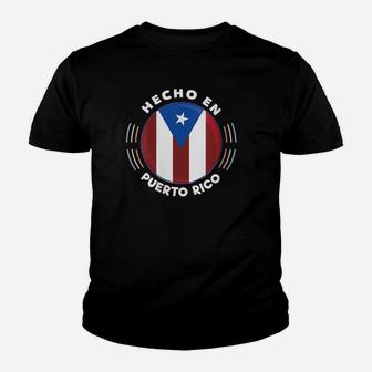 Womens Hecho En Puerto Rico Vintage Shirt Made In Puerto Rico Flag Youth T-shirt | Crazezy CA