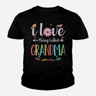 Womens I Love Being Called Grandma Daisy Flower For Mimi Nana Lover Youth T-shirt | Crazezy DE