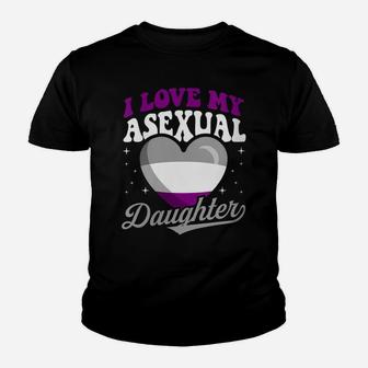 Womens I Love My Asexual Daughter Pride Month Proud Mom Dad Youth T-shirt | Crazezy