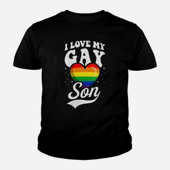 Womens I Love My Gay Son Cute Lgbtq Proud Mom Dad Parent Ally Heart Youth T-shirt | Crazezy CA