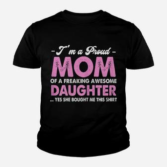 Womens I'm A Proud Mom Awesome Daughter Mother's Day Youth T-shirt | Crazezy DE