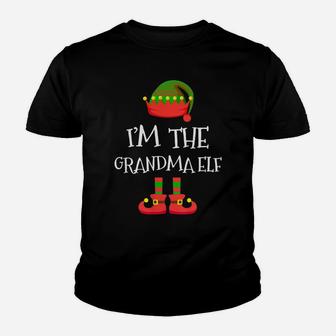 Womens I'm The Grandma Elf Christmas Xmas Funny Elf Group Costume Youth T-shirt | Crazezy DE