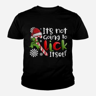 Womens It's Not Going To Lick Itself Funny Christmas Candy Cane Youth T-shirt | Crazezy AU
