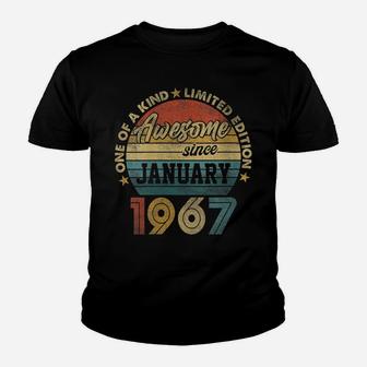 Womens January 1967 Vintage 55 Years Old Retro 55Th Birthday Gift Youth T-shirt | Crazezy DE
