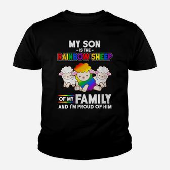 Womens Lgbt My Son Is The Rainbow Sheep Mom Gift Mothers Day Youth T-shirt | Crazezy UK