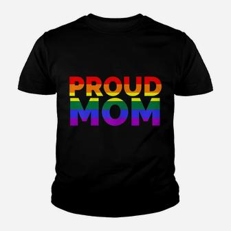 Womens Lgbt Pride Month Proud Mom Rainbow Pride Flag Youth T-shirt | Crazezy