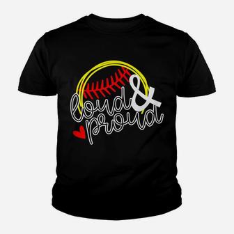 Womens Loud & Proud Softball Baseball Mama Mom T Shirt Gift Youth T-shirt | Crazezy UK