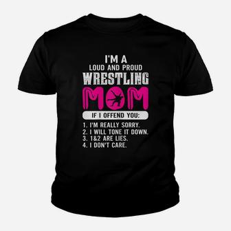 Womens Loud And Proud Wrestling Mom Shirt Wrestling Mom Gift Youth T-shirt | Crazezy UK