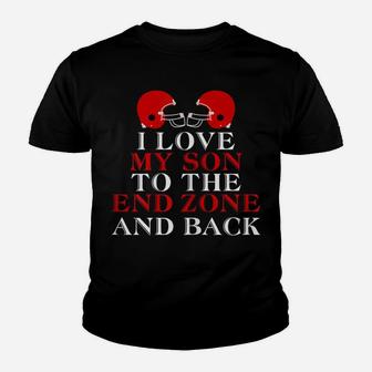 Womens Love My Son To The End Zone And Back Football Mom Proud Mama Youth T-shirt | Crazezy