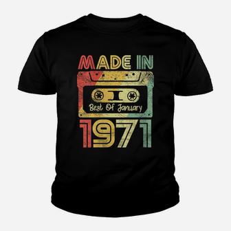 Womens Made In 1971 Best Of January Vintage 70S Birthday Party Gift Youth T-shirt | Crazezy