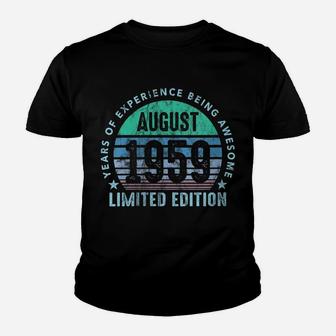 Womens Made In August 1959 Retro Vintage Cool 61St Birthday Awesome Youth T-shirt | Crazezy