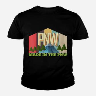 Womens Made In The Pnw Retro Vintage Pacific Northwest Design Youth T-shirt | Crazezy